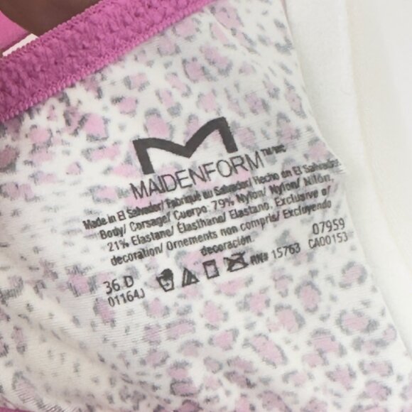 Maidenform Womens Love The Lift T-Shirt Bra Size 36D Pink & White Comfy Casual - Picture 3 of 11